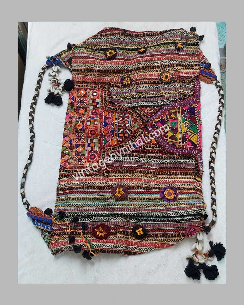 Vintage KHARAKH Hand Embroidered  Duffle Bag 